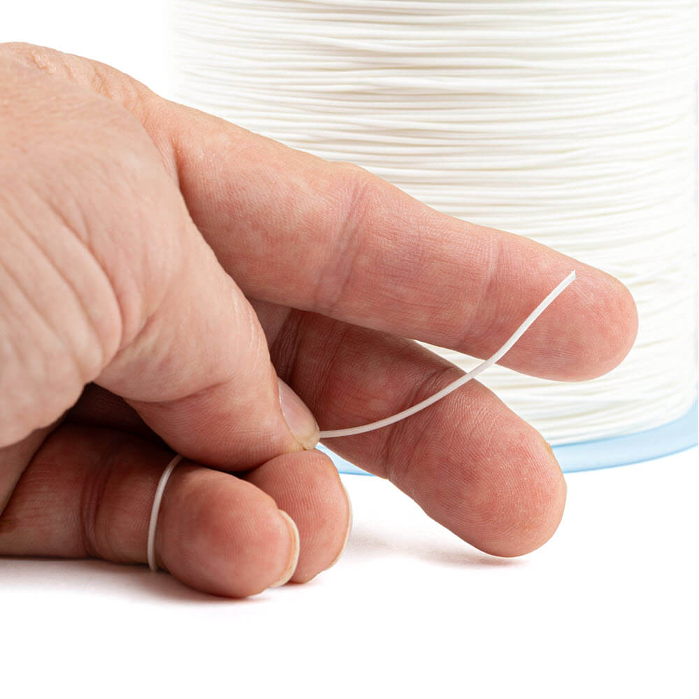 0,9 mm dyneema met witte polyester mantel
