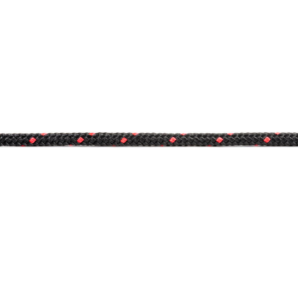 Trimlijn 10 mm zwart met rode merkdraad