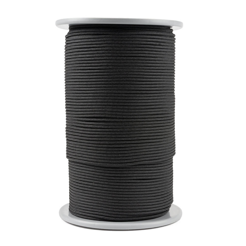 3 mm zwart kevlar koord met polyester mantel