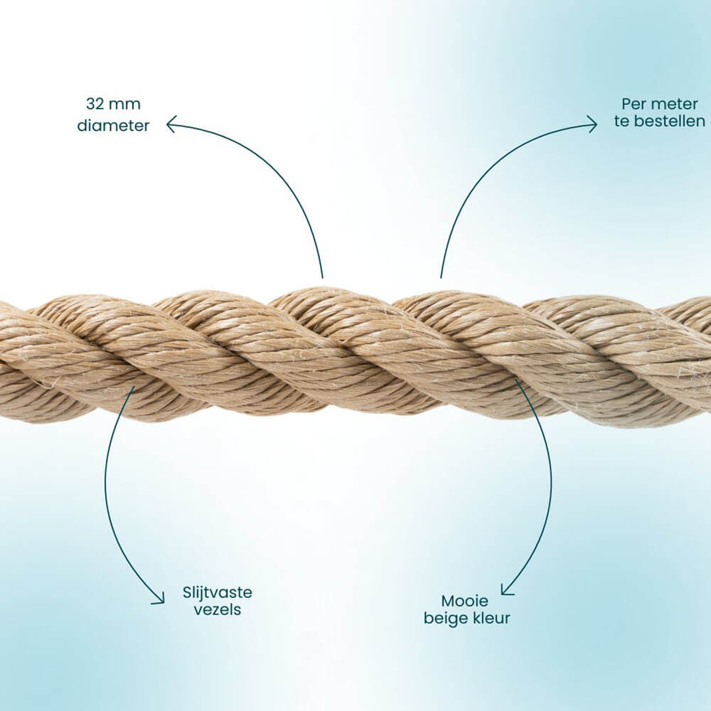 32 mm Polypropyleen (pp) multifunctioneel touw