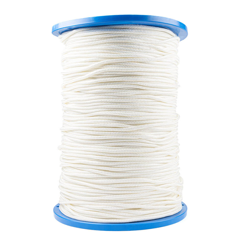 Polyester touw gevlochten in wit en zwart t/m 12 mm