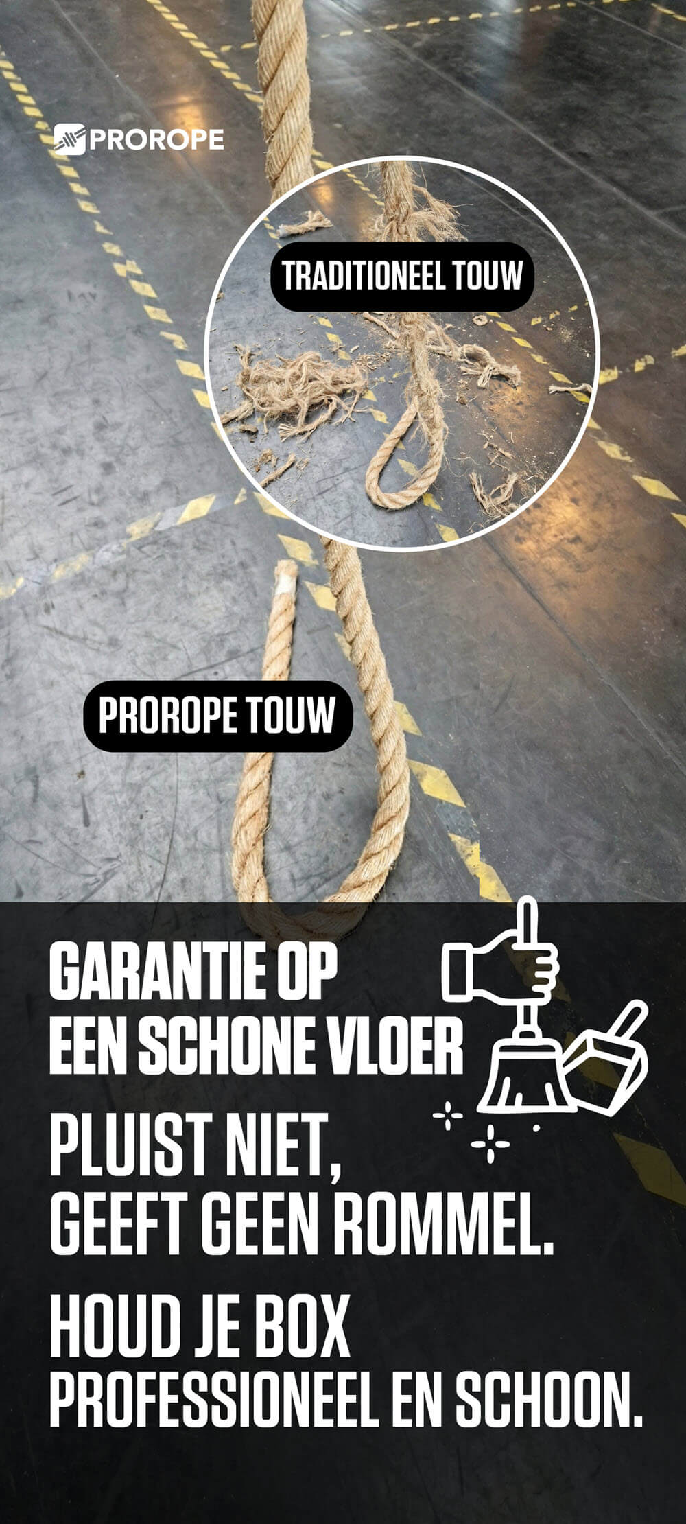 Premium Klimtouw van prorope synthetische hennep 4 t/m 9 meter