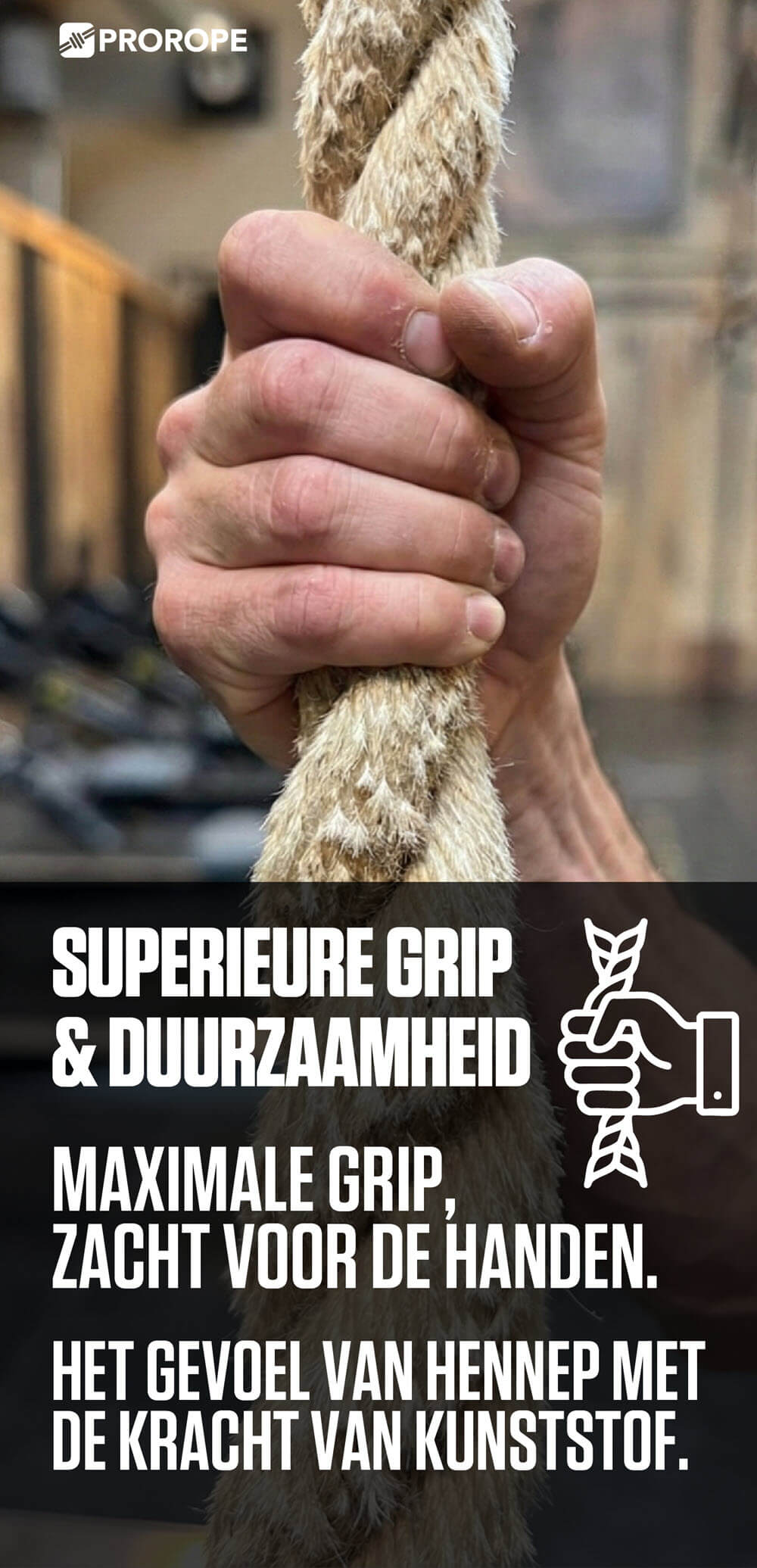 Premium Klimtouw van prorope synthetische hennep 4 t/m 9 meter