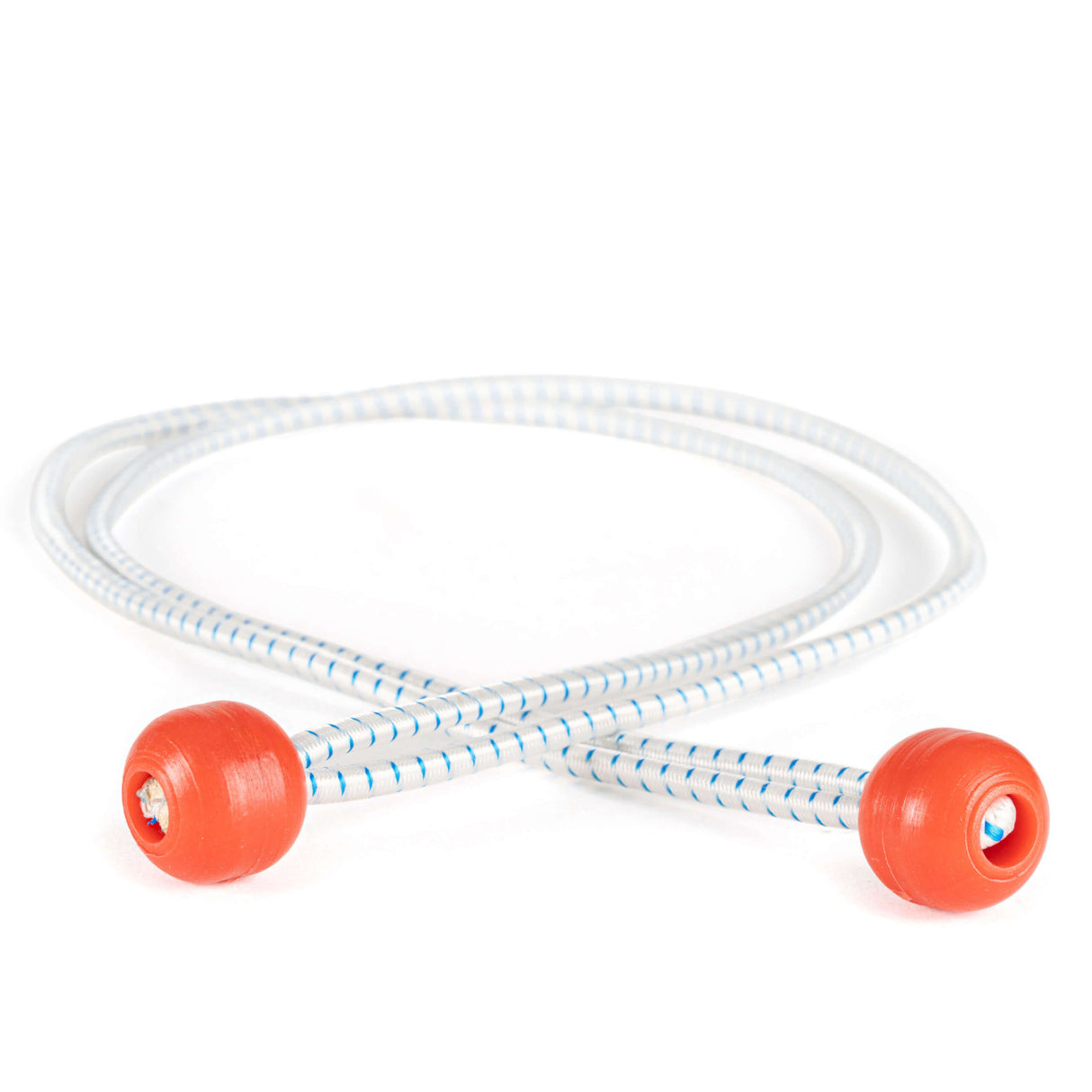 Spanelastiek wit 60 cm met 2 rode bollen.