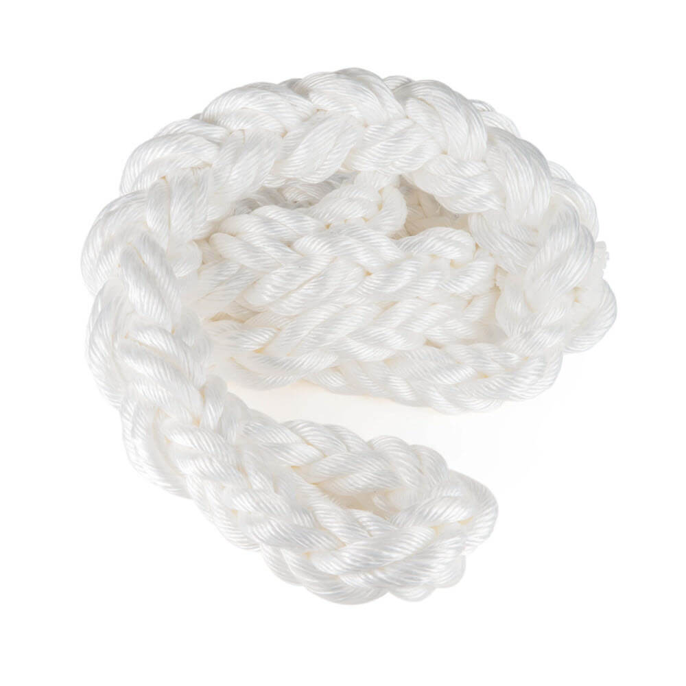 Witte 48 mm kinetische sleepkabel van composiet materiaal - slijtvast, UV-bestendig, breeksterkte 50 ton, lengtes 6-15 meter, ideaal voor zware sleepwerkzaamheden, direct leverbaar of op maat binnen 3 dagen