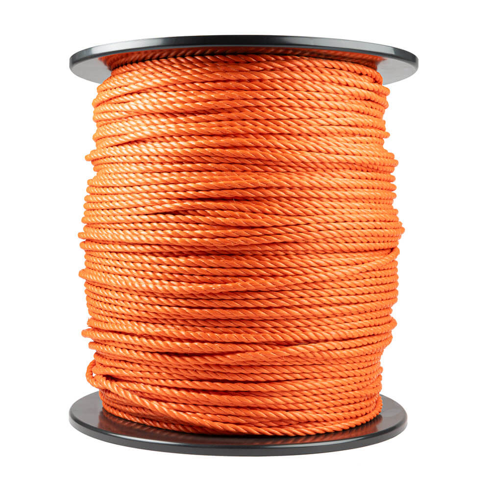 Polyprop touw oranje 8 mm haspel 600 meter