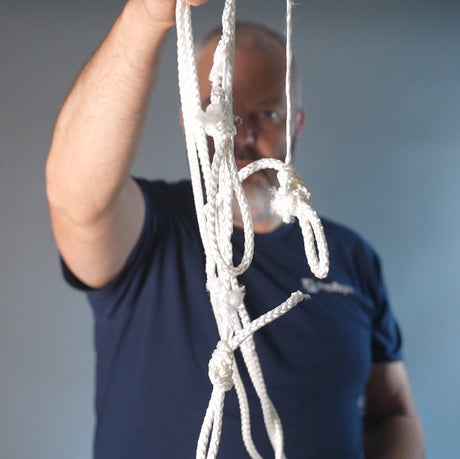 8 mm nylon — Breeksterkte test met achtknoop