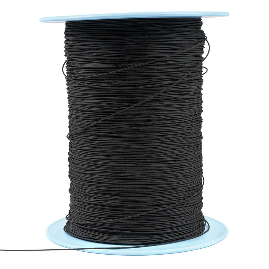 0,8 mm Dyneema koord met zwarte polyester mantel