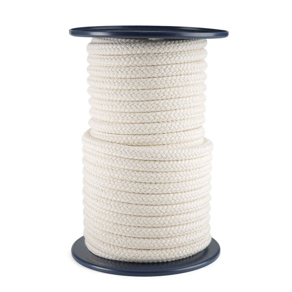 10 mm ecru katoen met kern - haspel 25 meter