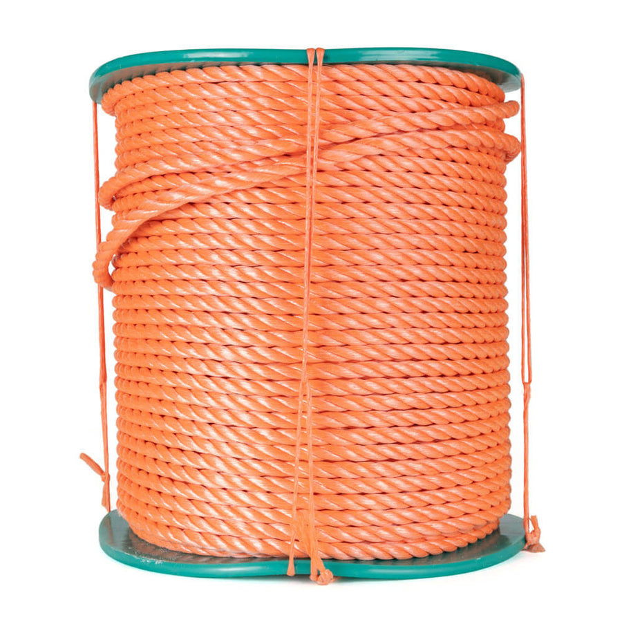 Haspel oranje polypropyleen touw van 10 mm, 220 meter
