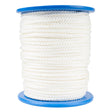Nylon koord 5 mm haspel 100 meter wit nylon op een blauwe haspel