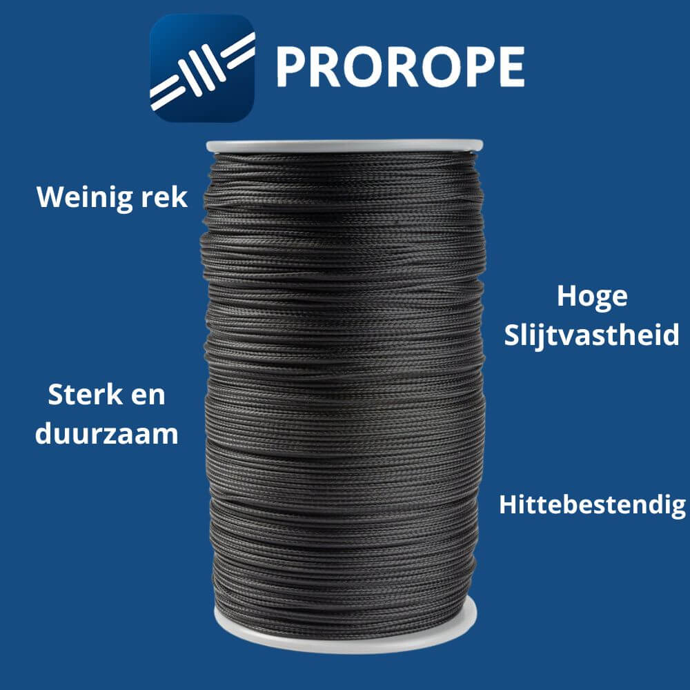1,5 mm kevlar koord met polyester mantel