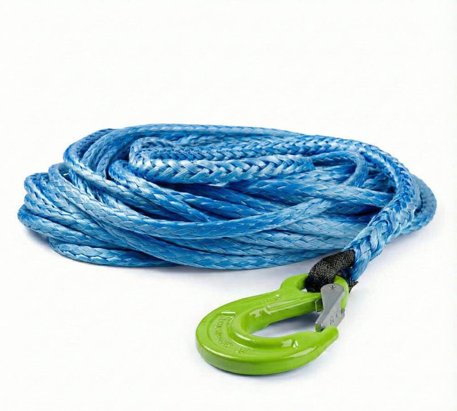 Blauwe HMPE lierkabel met lierhaak