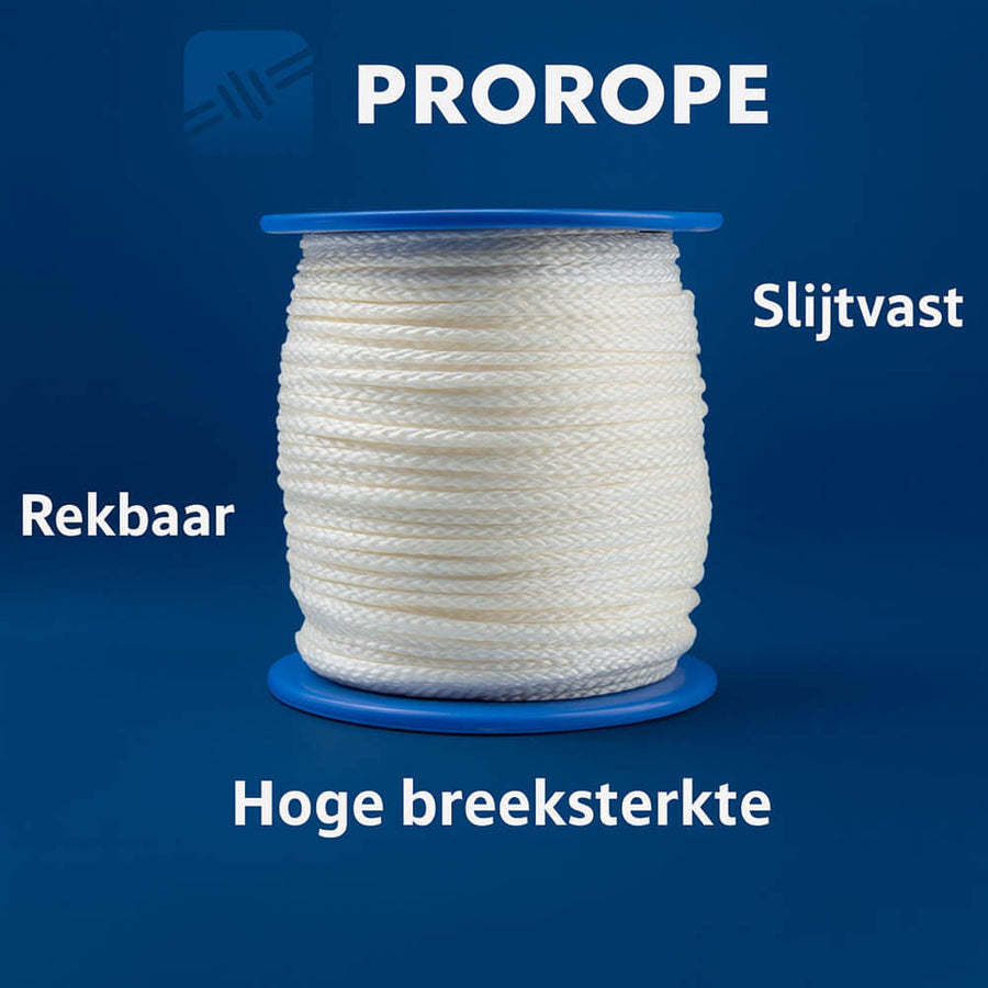 Haspel wit nylon touw: rekbaar, slijtvast, hoge breeksterkte