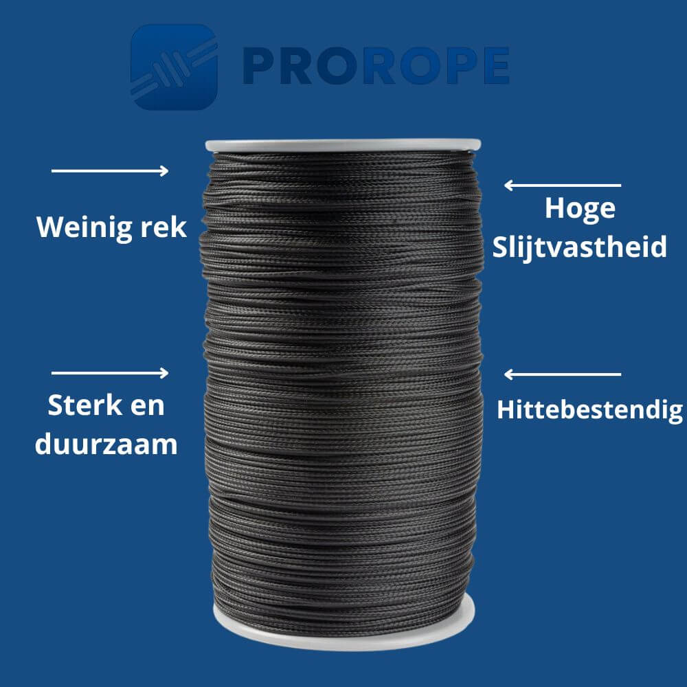 1,5 mm kevlar koord met polyester mantel