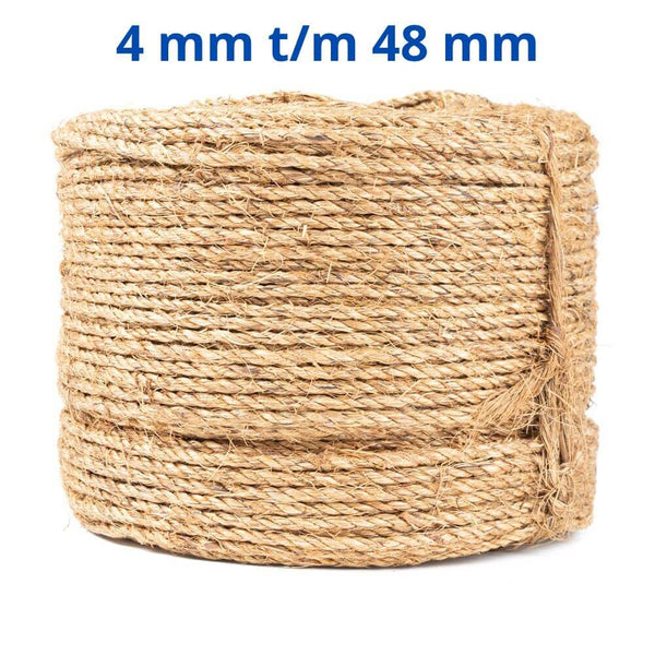Tros manilla touw, leverbaar van 4 tot 48 mm