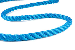 PPMF touw in een mooie blauwe kleur op een witte achtergrond