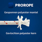 Schootlijn wit met rode merkdraad