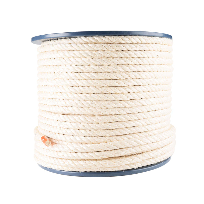 Close-up 3-strengs geslagen sisal touw