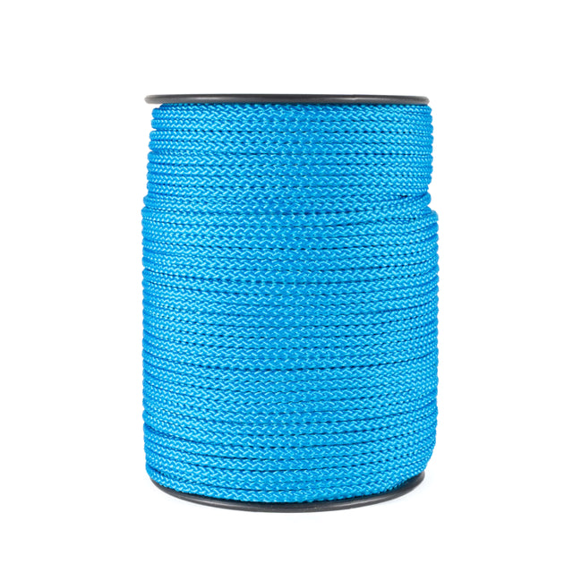 Haspel van 100 meter blauw koord van 3 mm