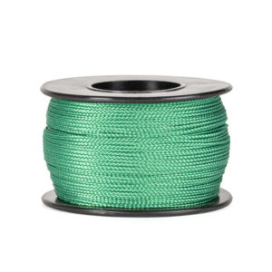 haspel met 90 meter 0,8 mm polyester koord in de kleur groen